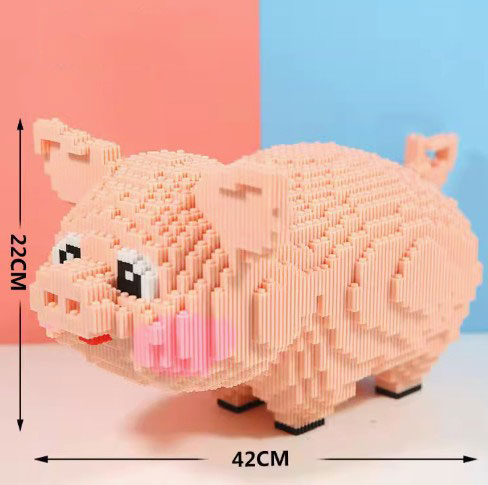 BUILDING BLOCKS BRICKS PINKY PIG BB066 42 X 22 CM 7016 PIECE