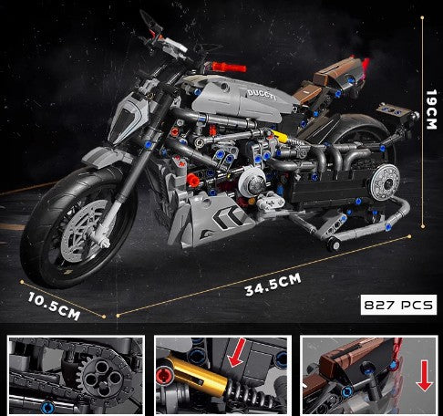 BUILDING BLOCKS BRICKS MOTORCYCLE DUCATI BB080 34.5 X 19 CM 827 PIECE