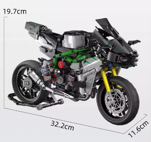 BUILDING BLOCKS BRICKS MOTORCYCLE KAWASAKI NINJA BB081 32.2 X 19.7 CM 858 PIECE
