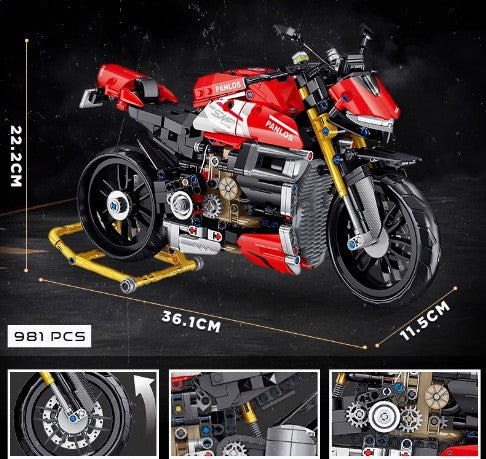 BUILDING BLOCKS BRICKS MOTORCYCLE DUCATI V4SP BB084 36.1 X 22.2 CM 981 PIECE
