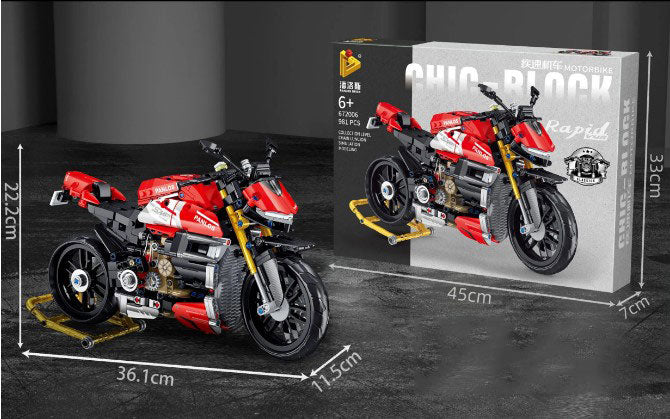 BUILDING BLOCKS BRICKS MOTORCYCLE DUCATI V4SP BB084 36.1 X 22.2 CM 981 PIECE