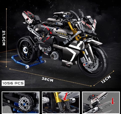 BUILDING BLOCKS BRICKS MOTORCYCLE SUZUKI B KING BB086 38 X 21.5 CM 1056 PIECE