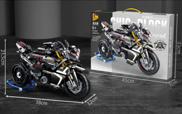 BUILDING BLOCKS BRICKS MOTORCYCLE SUZUKI B KING BB086 38 X 21.5 CM 1056 PIECE