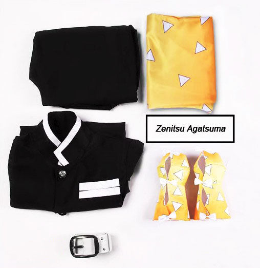 Cosplay Demon Slayer Zenitsu Agatsuma Costume Set S-XXL Adult
