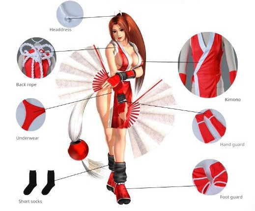 Cosplay The King Of Fighters KOF Mai Shiranui Costume Set Full/Open Back S-3XL Adult