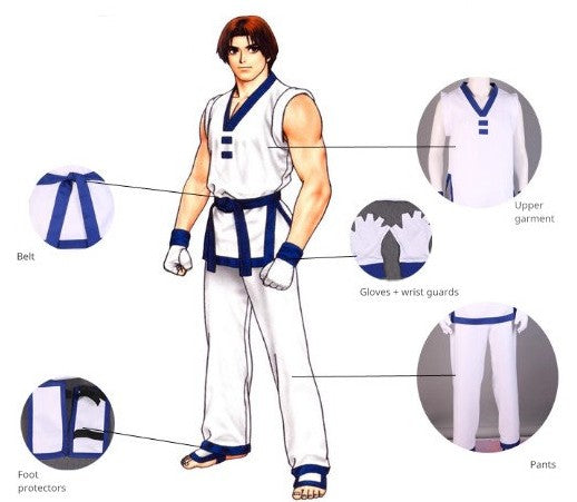 Cosplay The King Of Fighters KOF Kim Kaphwan Costume Set XXS-3XL Adult / Kids