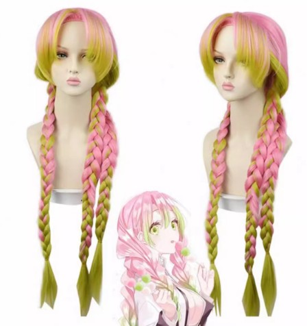 Cosplay Demon Slayer Mitsuri Kanroji Costume Wig Size Free