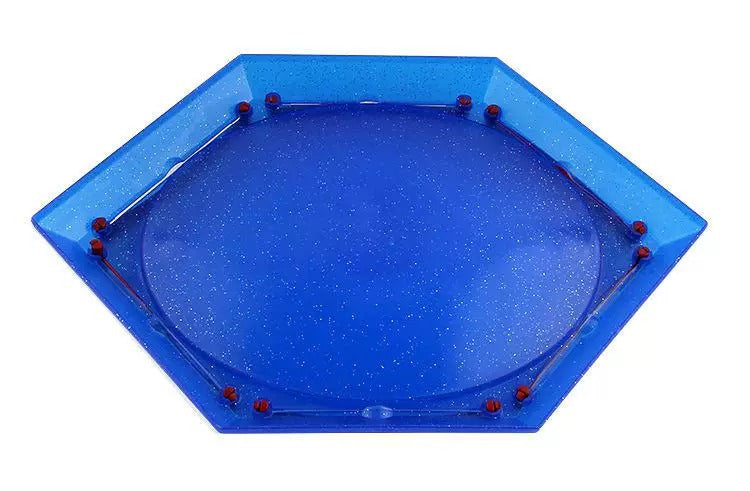 Spinning Top Battles Hexagonal Arena Stadium Platform 31x21 cm Blue