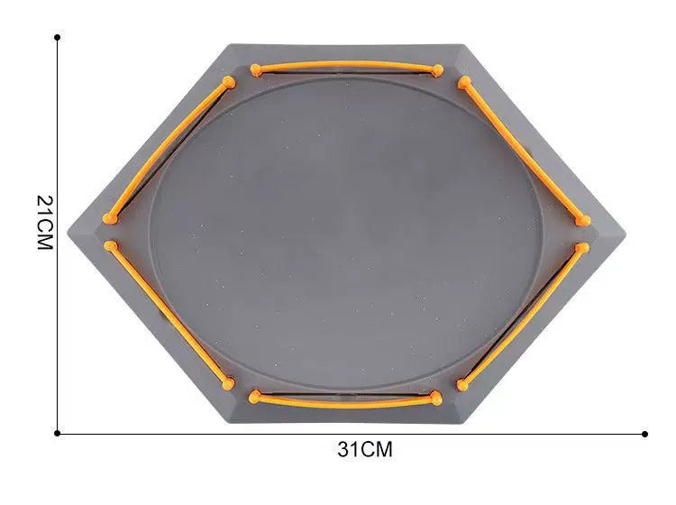 Spinning Top Battles Hexagonal Arena Stadium Platform 31x21 cm Grey
