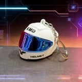 Mini LED Light-up Motorcycle Helmet Keychain Gifts 4 Colours