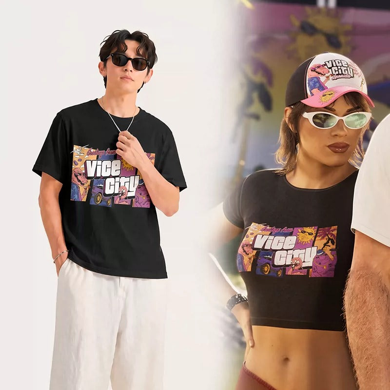 Cosplay Grand Theft Auto Greetings from Vice City T-Shirt 120-5XL Men Adult & Junior