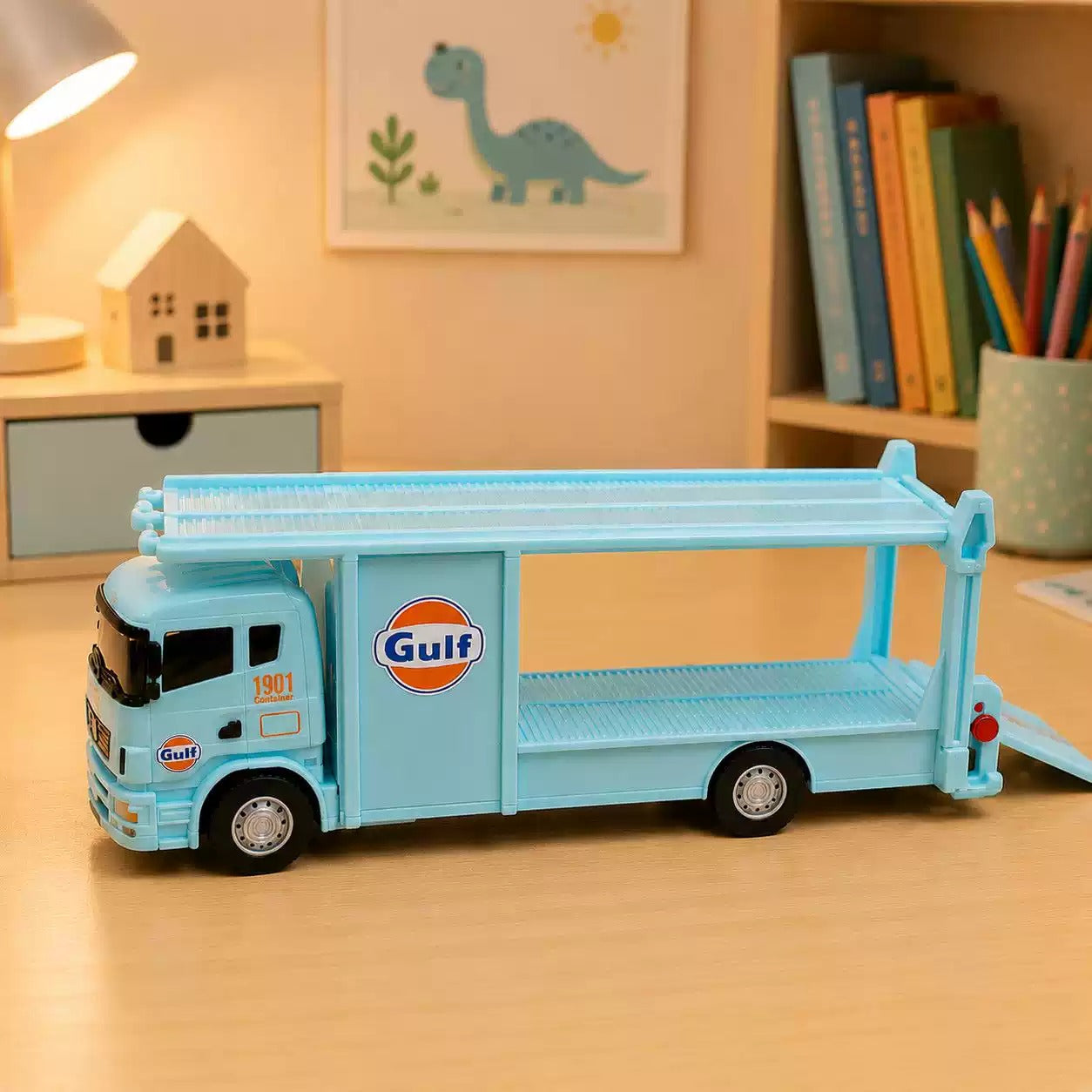 Collectables Diecast Gulf Racing Volkswagen T1 Transporter Truck & Sport Car Set