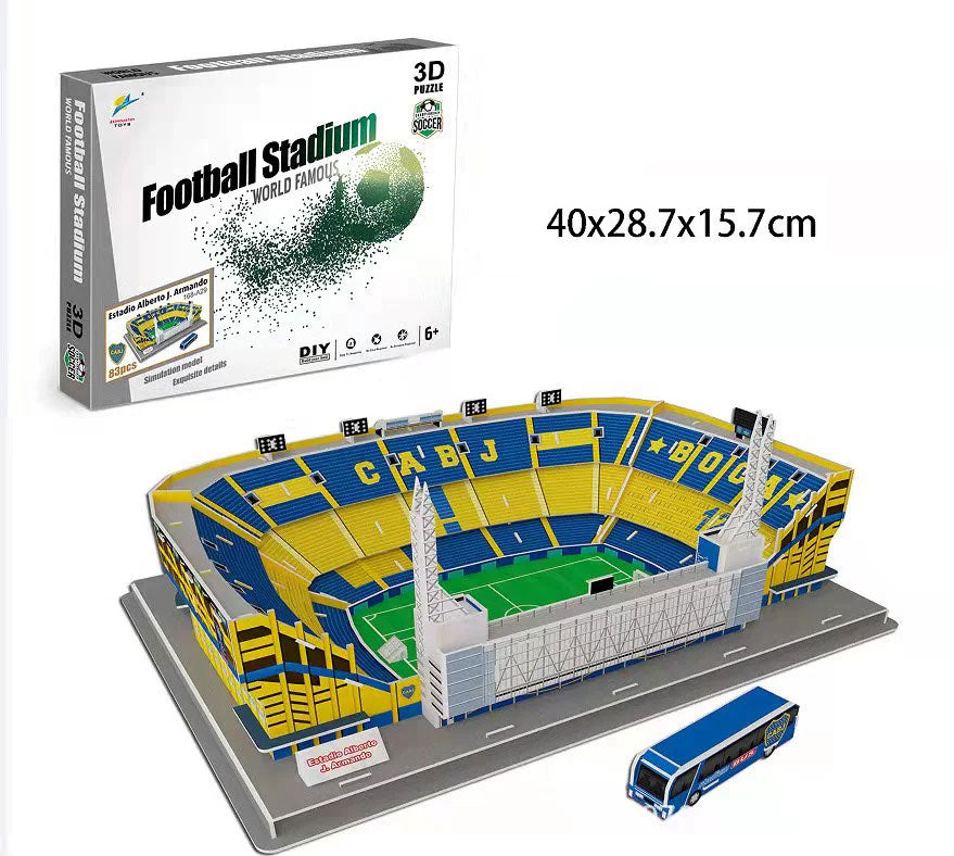 3D PUZZLE LA BOMBONERA STADIUM DIY SELF MODEL WITH FREE LIGHT