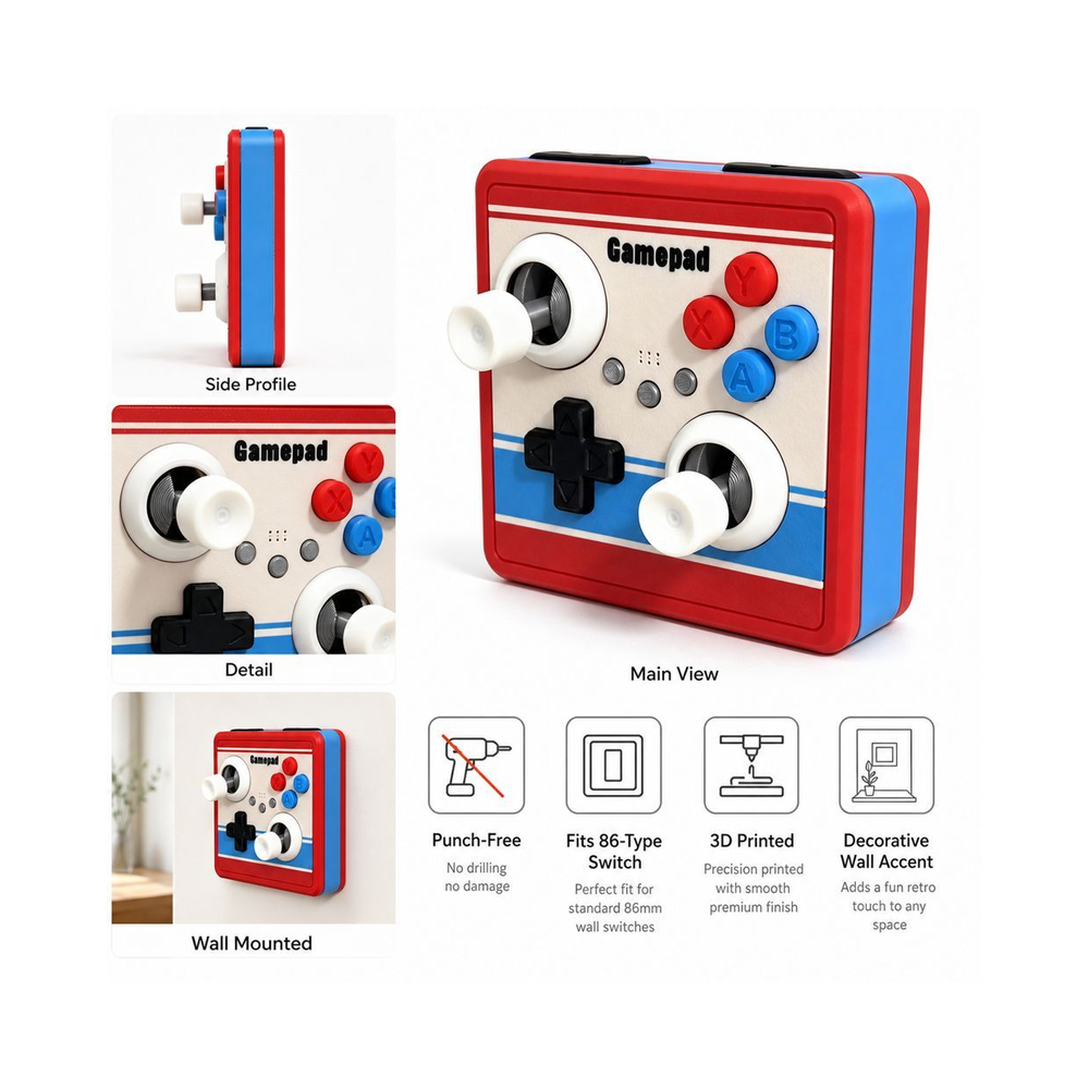 Retro Arcade Gamepad 86-type Wall Light Switch Plate Cover Panel