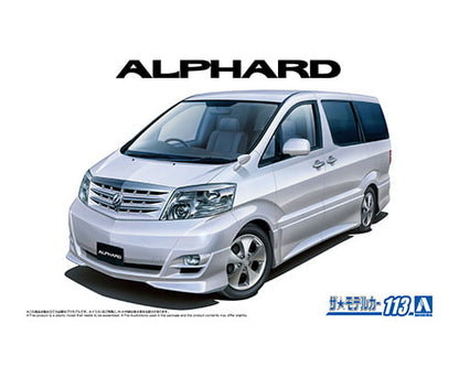 AOSHIMA MODEL CAR No.113 TOYOTA NH10W ALPHARD G/V MS/AS '05 1:24 Model Kit