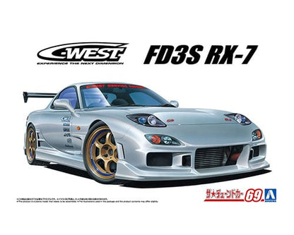 AOSHIMA MODEL CAR No.69 C-WEST FD3S RX-7 '99 (MAZDA) 1:24 Model Kit
