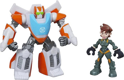 PLAYSKOOL HEROES TRASFERORMERS RESCUE BOTS BLADES THE FLIGHT-BOT & DAMI BURNS ACTION FIGURE SET