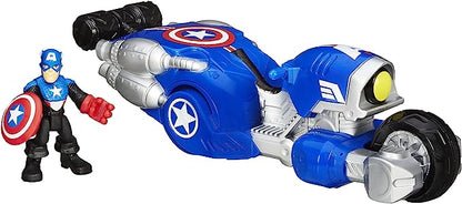 HASBRO MARVEL SUPER HERO ADVENTURES CAPTAIN AMERICA & SHIELD BIKE ACTION FIGURE SET