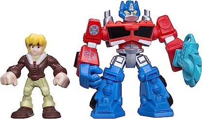 PLAYSKOOL HEROES TRASFERORMERS RESCUE BOTS OPTIMUS PRIME & COBY BURNS T ACTION FIGURE SET