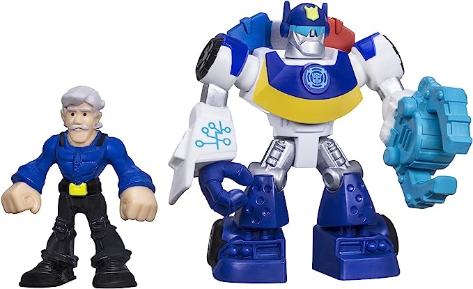 PLAYSKOOL HEROES TRASFERORMERS RESCUE BOTS CHASE THE POLICE-BOT & CHIEF BURNS ACTION FIGURE SET