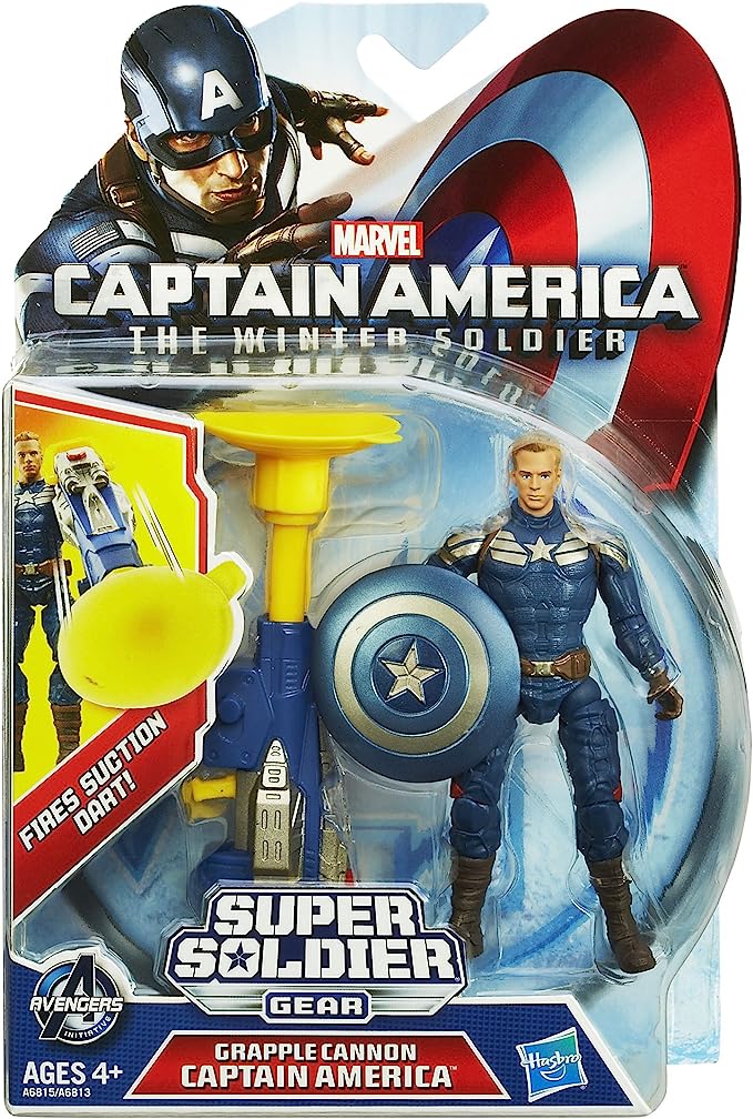 HASBRO MARVEL SUPER SOLDIER CAPTAIN AMERICA CRAPPLE CANNON ACTION FIGU ...