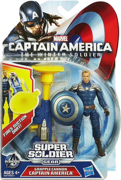 HASBRO MARVEL SUPER SOLDIER CAPTAIN AMERICA CRAPPLE CANNON ACTION FIGURE