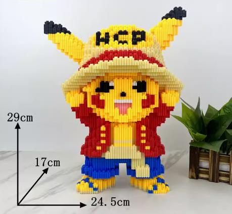 BUILDING BLOCKS BRICKS POKEMAN X LUFFY BB021 29 X 24.5 CM 4800 PIECE