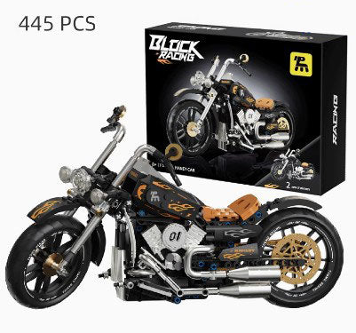 BUILDING BLOCKS BRICKS MOTORCYCLE RETRO HARLEY BB076 37.3 X 24.6 CM 445 PIECE