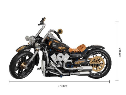 BUILDING BLOCKS BRICKS MOTORCYCLE RETRO HARLEY BB076 37.3 X 24.6 CM 445 PIECE