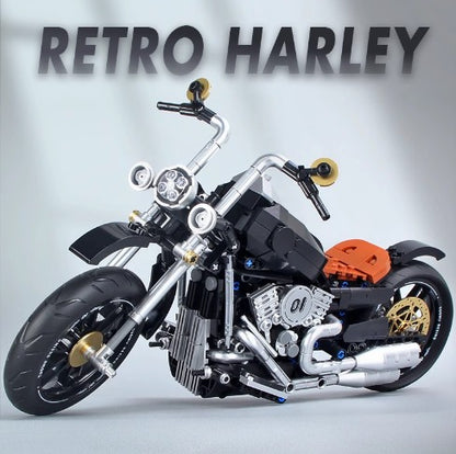 BUILDING BLOCKS BRICKS MOTORCYCLE RETRO HARLEY BB076 37.3 X 24.6 CM 445 PIECE