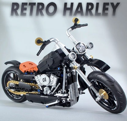 BUILDING BLOCKS BRICKS MOTORCYCLE RETRO HARLEY BB076 37.3 X 24.6 CM 445 PIECE
