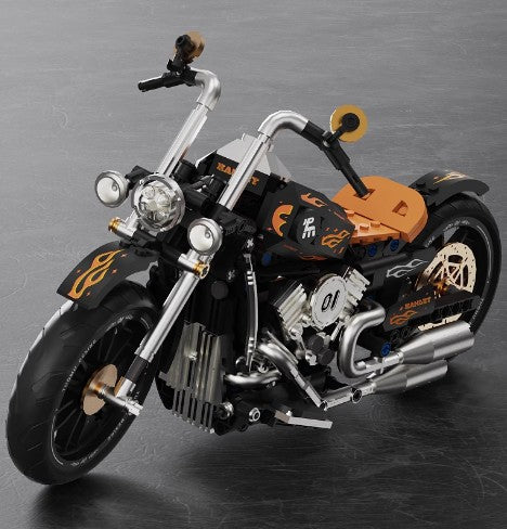BUILDING BLOCKS BRICKS MOTORCYCLE RETRO HARLEY BB076 37.3 X 24.6 CM 445 PIECE