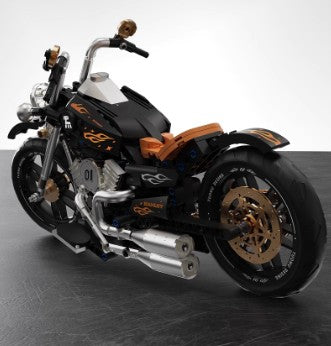 BUILDING BLOCKS BRICKS MOTORCYCLE RETRO HARLEY BB076 37.3 X 24.6 CM 445 PIECE