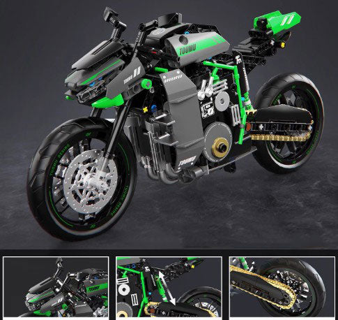 BUILDING BLOCKS BRICKS 1:8 MOTORCYCLE KAWASAKI Z1 BB078 34.5 X 19 CM
