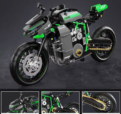 BUILDING BLOCKS BRICKS 1:8 MOTORCYCLE KAWASAKI Z1 BB078 34.5 X 19 CM