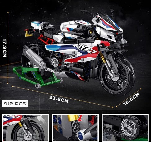 BUILDING BLOCKS BRICKS MOTORCYCLE BMW M1000RR BB082 33.8 X 17.9 CM 912 PIECE
