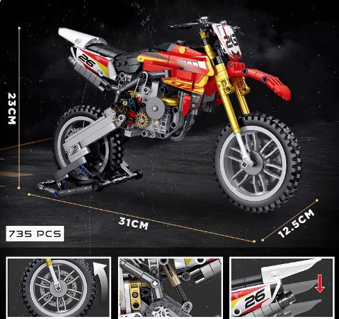 BUILDING BLOCKS BRICKS MOTORCYCLE YAMAHA YZ450 BB083 31 X 23 CM 735 PIECE
