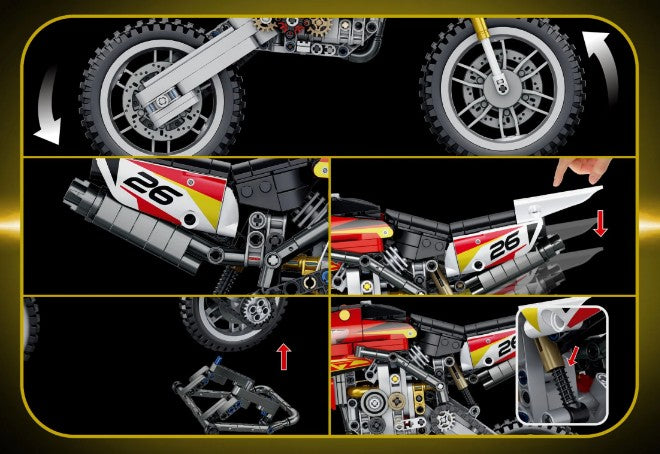 BUILDING BLOCKS BRICKS MOTORCYCLE YAMAHA YZ450 BB083 31 X 23 CM 735 PIECE