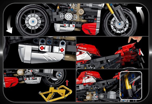 BUILDING BLOCKS BRICKS MOTORCYCLE DUCATI V4SP BB084 36.1 X 22.2 CM 981 PIECE