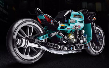 BUILDING BLOCKS BRICKS MOTORCYCLE CAFE RACER BB087 38 X 21.5 CM 431 PIECE