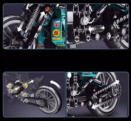 BUILDING BLOCKS BRICKS MOTORCYCLE CAFE RACER BB087 38 X 21.5 CM 431 PIECE