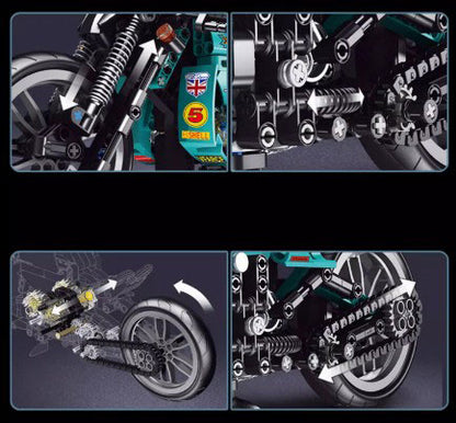 BUILDING BLOCKS BRICKS MOTORCYCLE CAFE RACER BB087 38 X 21.5 CM 431 PIECE