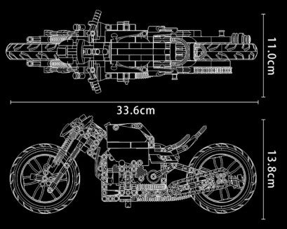 BUILDING BLOCKS BRICKS MOTORCYCLE CAFE RACER BB087 38 X 21.5 CM 431 PIECE