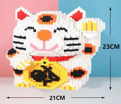 BUILDING BLOCKS BRICKS MANEKI NEKO FORTUNE LUCKY CAT BBLC001 23 X 21 CM 6320 PIECES