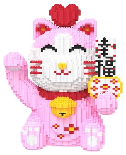 BUILDING BLOCKS BRICKS BRICKS MANEKI NEKO FORTUNE LUCKY CAT BBLC004 39 X 33x 20 CM 4316 PIECES