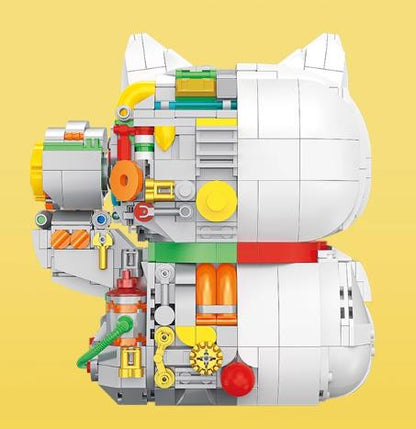 BUILDING BLOCKS BRICKS CYBER MECHANICAL MANEKI NEKO FORTUNE LUCKY CAT BBLC010 7.8 X 11.5 X 11.1 CM 1068 PIECE