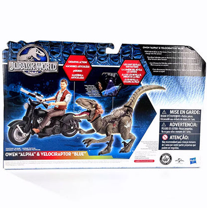 HASBRO JURASSIC WORLD DINO HYBRID OWEN ALPHA & VELOCIRAPTOR BLUE FIGURE SET