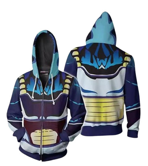 Dragon Ball Vegeta CAJ006 ANIMATION 3D Hoodie Jacket Zip Up S-5XL UNISEX