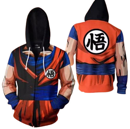 Dragon Ball Goku CAJ016 ANIMATION 3D Hoodie Jacket Zip Up S-5XL UNISEX