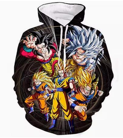 Dragon Ball Z CAJ020 ANIMATION 3D Hoodie Jacket Zip Up S-5XL UNISEX